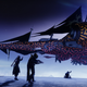 Destiny 2 players look at Spider's Ketch off in the distance on Europa.